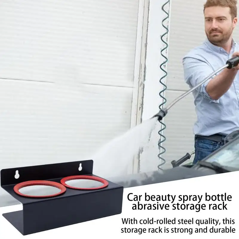 Spray Bottle Storage Rack Wall-Mounted Car Wash Spray Bottle Rail Holder Sturdy Garage Bottle Organizer Car Interior Accessories