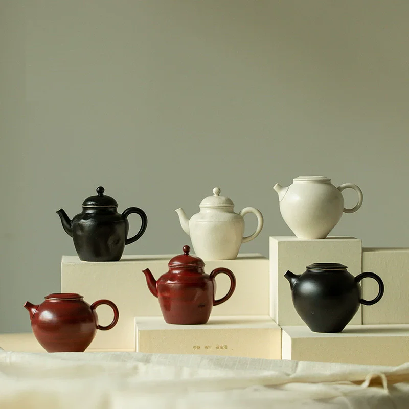 

150ml Japanese Fenyin Yin Hawthorn Red Teapot Ancient Small White Pot Household Tea Brewing Kettle Cafes Accessories Decoration
