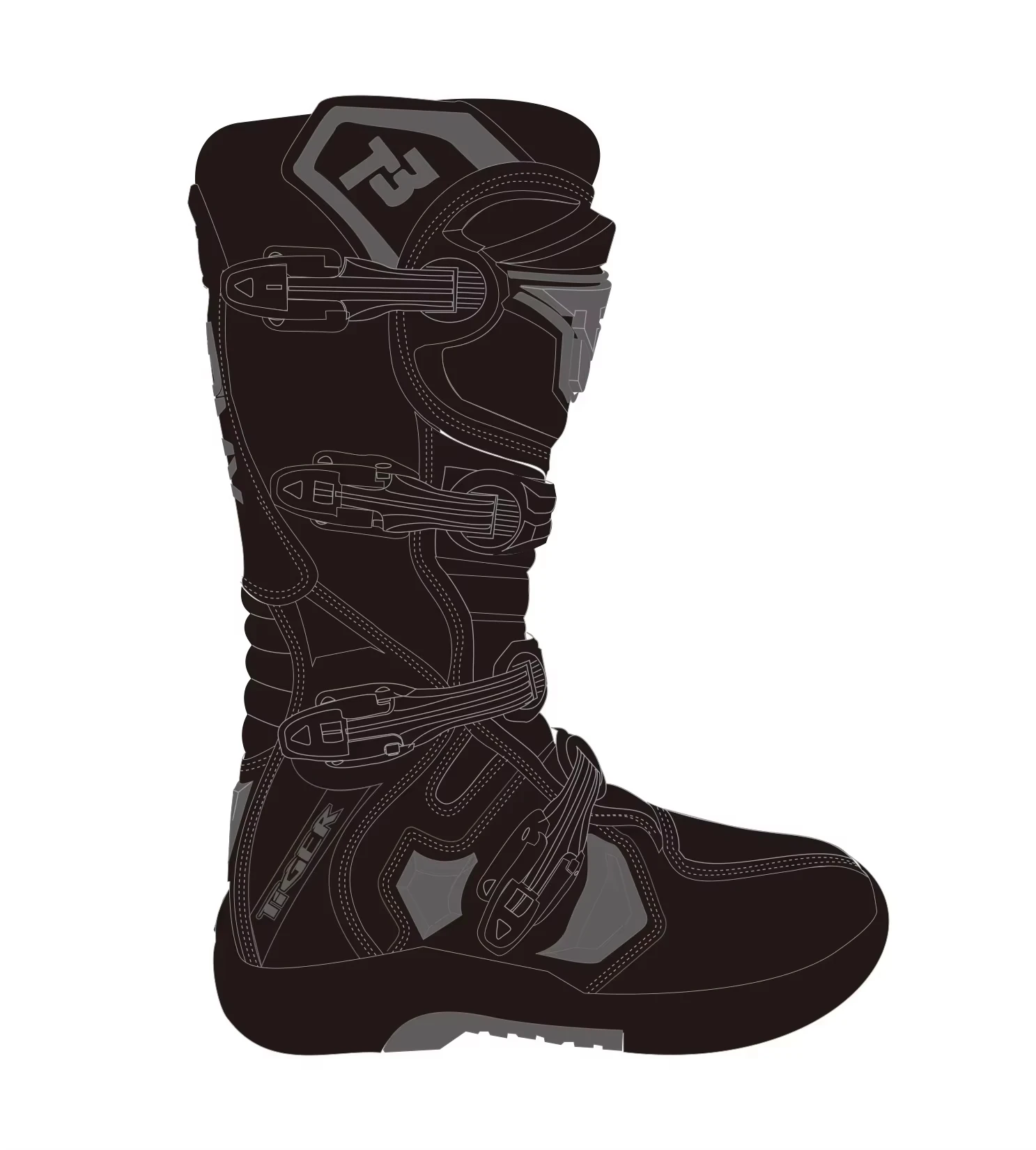 Waterproof Motocross Boots Anti Fall Wear-resistant Motorcycle Boots Men Motorbike Boots Equipment Rally Shoes