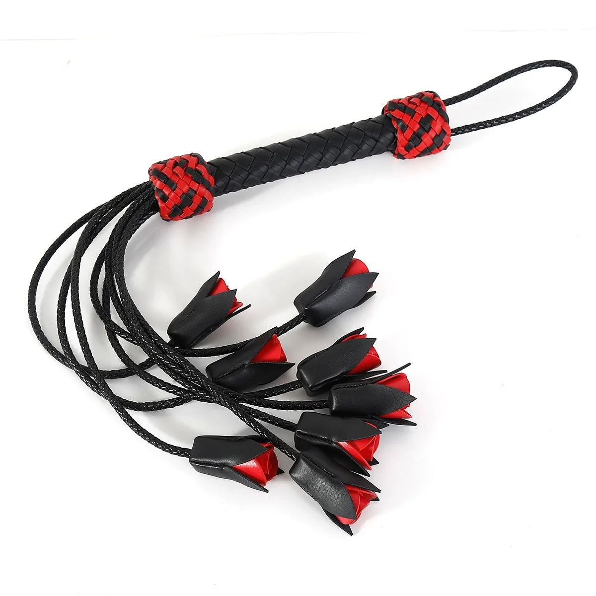 Sm 64.5cm fetiche couro do plutônio rosa flor chicotes flogger palmada paddlenout bdsm adulto jogo erótico flertando sexo cavalo chicote brinquedos