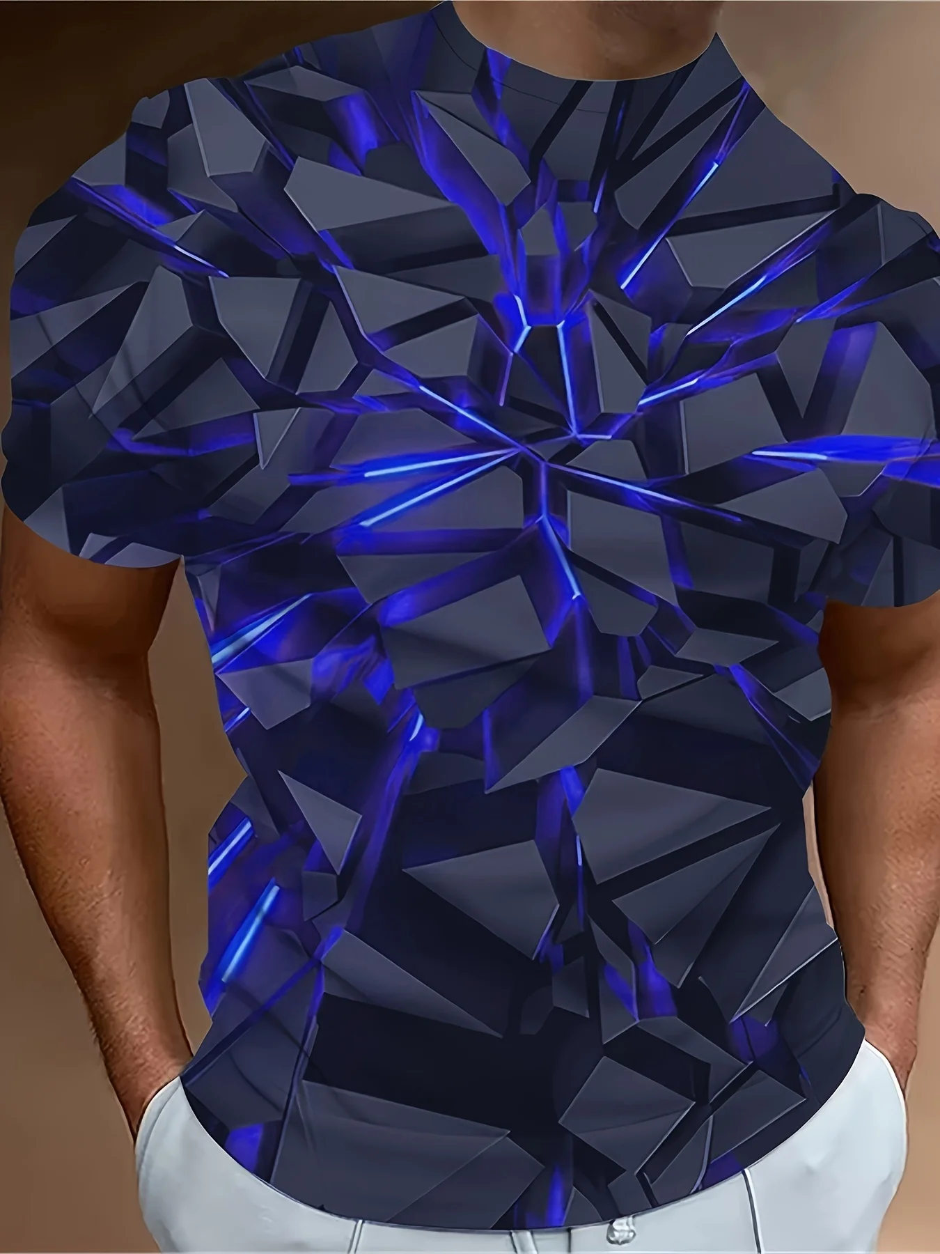Unisex Summer Cyber 3D Printed Abstract Hip Hop Optical Illusion Graphic Short Sleeve T-Shirt, Fashion Harajuku Streetwear Tee