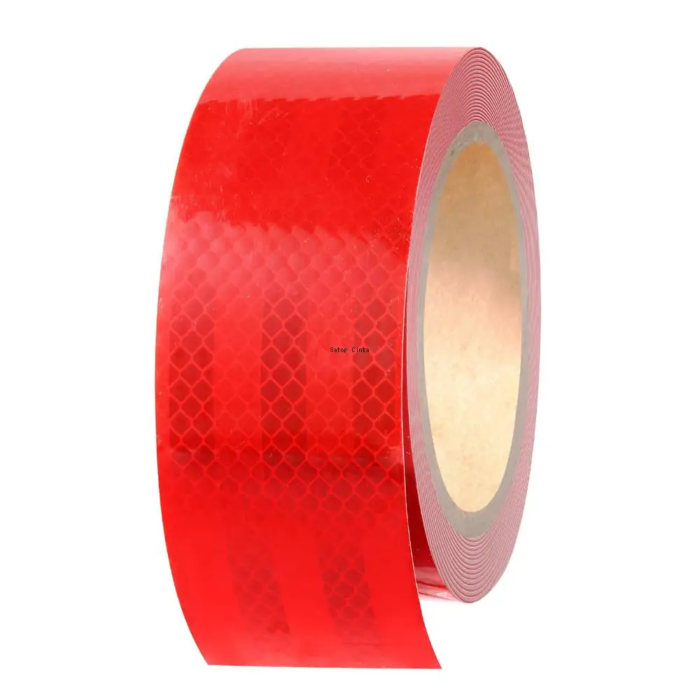 5cmx5m Car Stickers Red PET Self-Adhesive Reflective Tapes Waterproof Bike Trailer Reflect Decal Motorcycle Reflector For Things