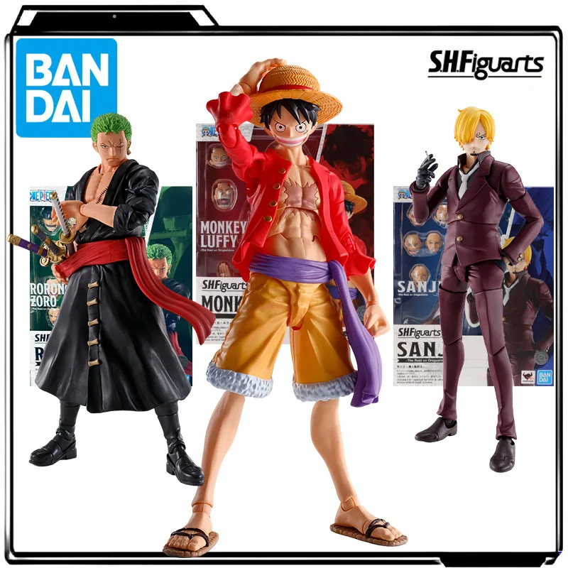 

Bandai натуральная аниме-фигурка S.H.Figuarts Monkey D. Luffy & Roronoa Zoro & Sanji, экшн-фигурка, игрушки для мальчиков, детский подарок, коллекционная