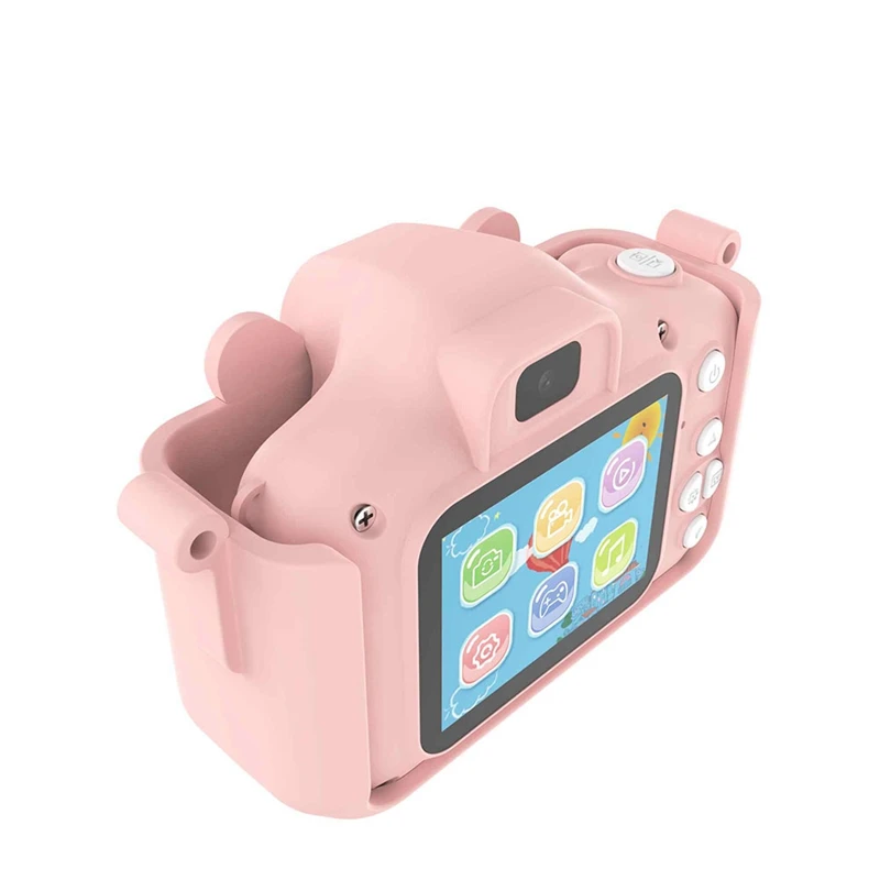 ซองใส่กล้องวิดีโอเกมภาพถ่ายกล้องถ่ายภาพของเด็กอเนกประสงค์แบบพกพาทนทานสีชมพู