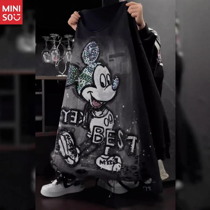 

Disney Streetwear Hoodie 2025, Heavy Sequined Cartoon Top, Lazy Fall Fashion