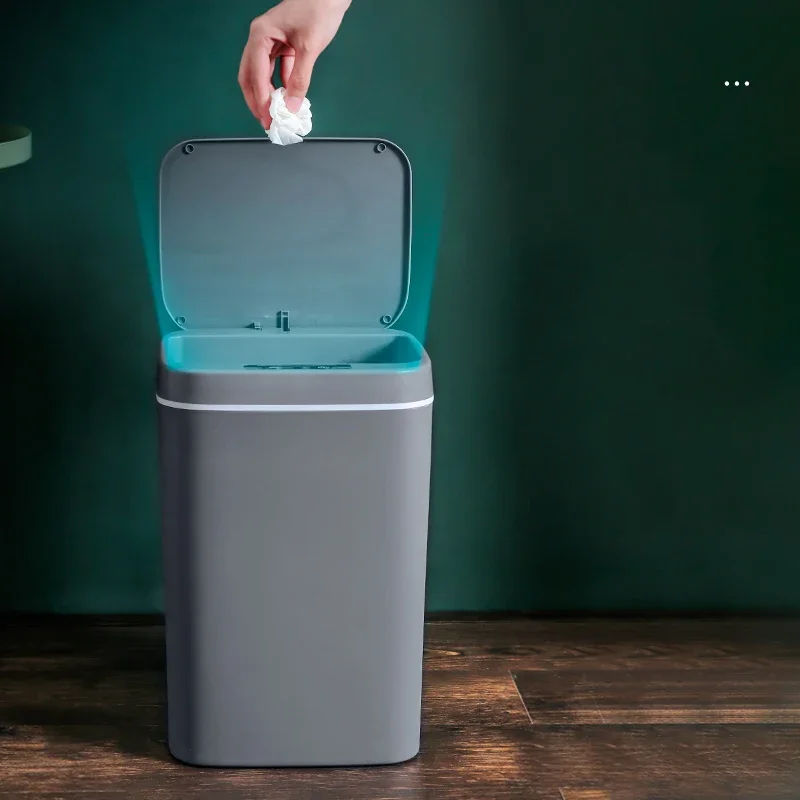 Hot selling  Intelligent Automatic kitchen  garbage can  mini plastic smart trash bin Touch-free ABS Toilet trash can