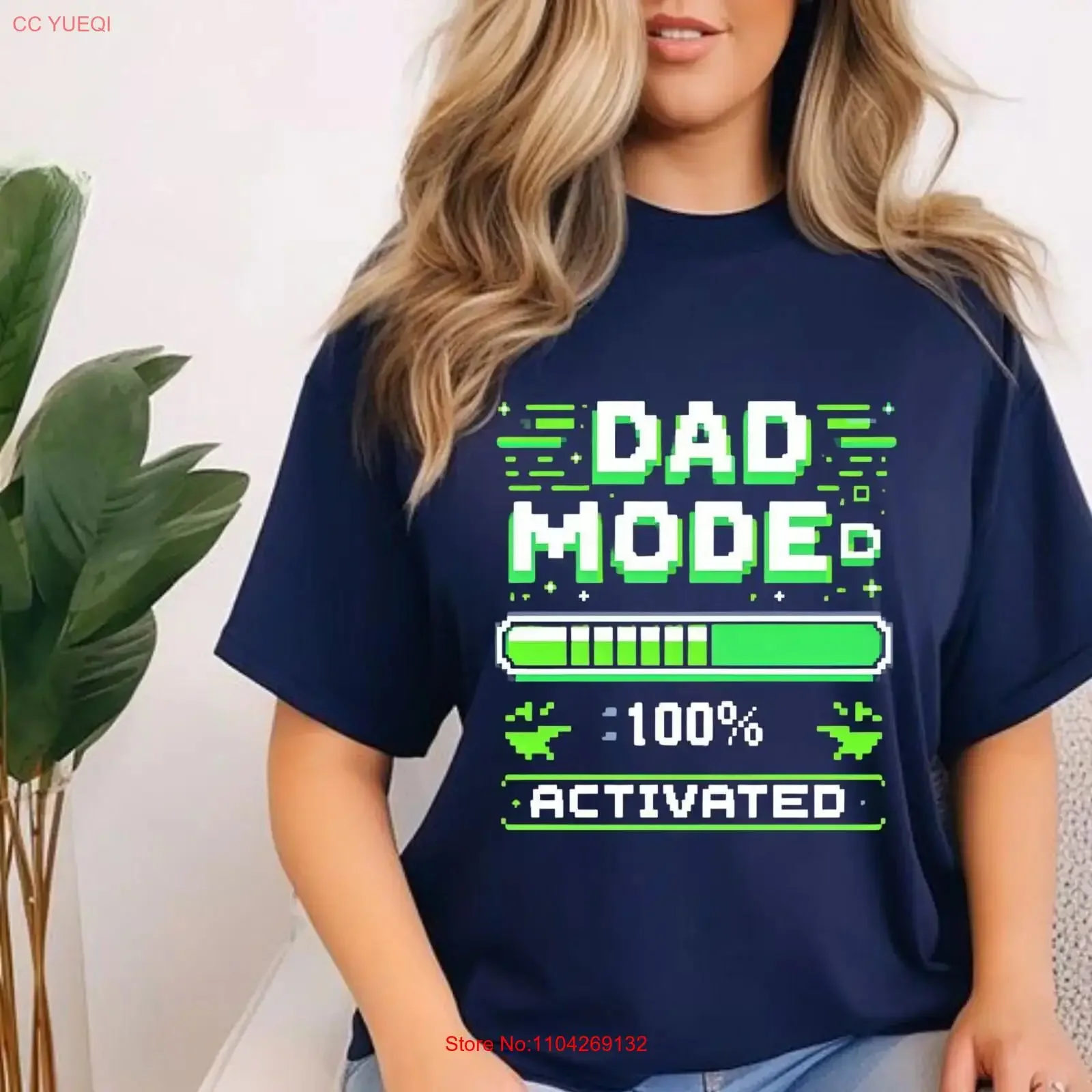 Dad Mode Activated T Shirt Gamer Funny New Pixel Art Progress Bar Retro Gaming Father's Day Geeky vintage Washed Soft graphic