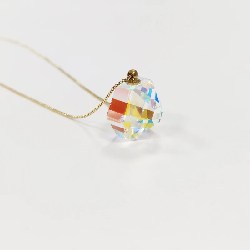 Sun Catcher Color Prism Pendant Sunlight Cube Pendant Birthday Glass Crystal Pendant