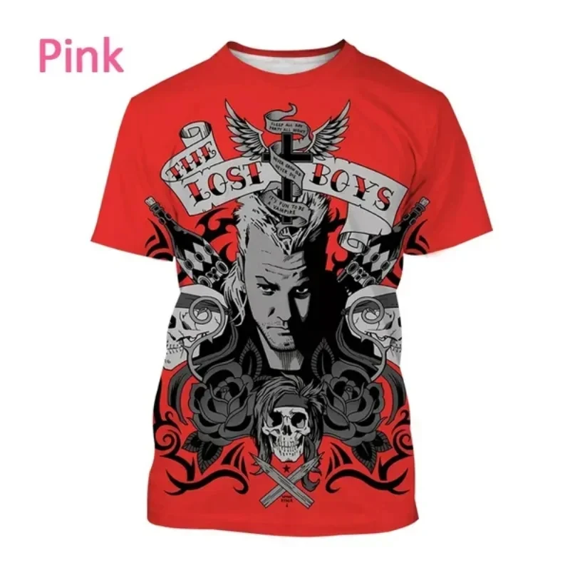 Horror movie Lost Boy 3D printed round neck T-shirt for men, fashionable and casual summer short sleeved oversized Y2K clothing