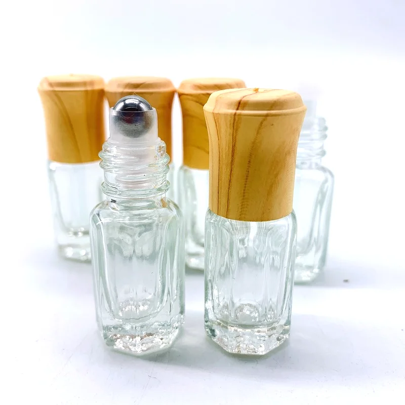 20pcs Arabian Oud Oil Tester Bottles for Essence Perfume with dropper Stick Stainless Steel Roller Ball Fake Wooden Cap P337