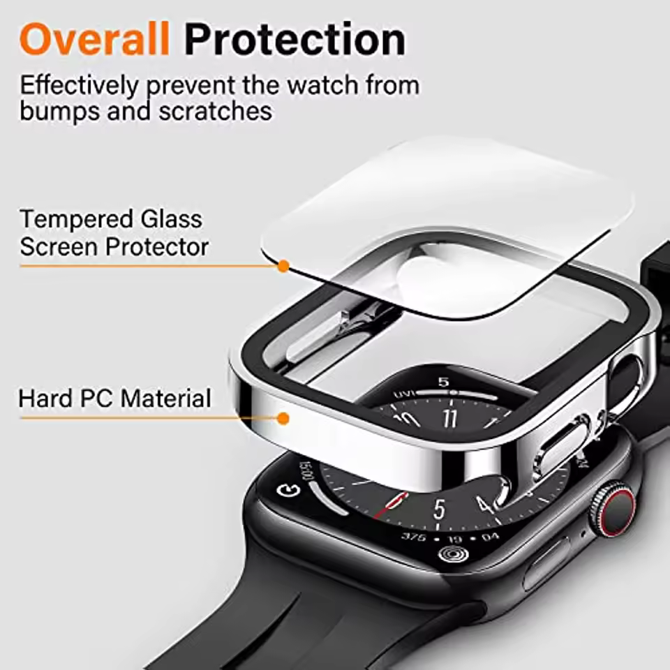 Waterproof Apple Watch 7/8/9 Case With Glass Protector And Bumper.