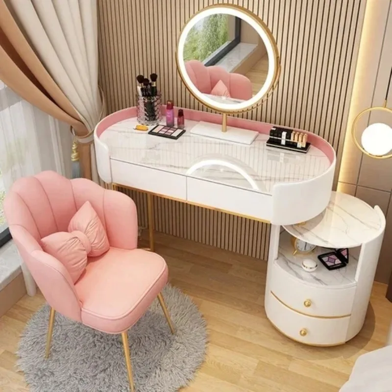 Luxury Storage Dressing Table Makeup Vanity Organizer Desk Laden Dressing Table Bedside Armoires De Salon Mirror Furniture