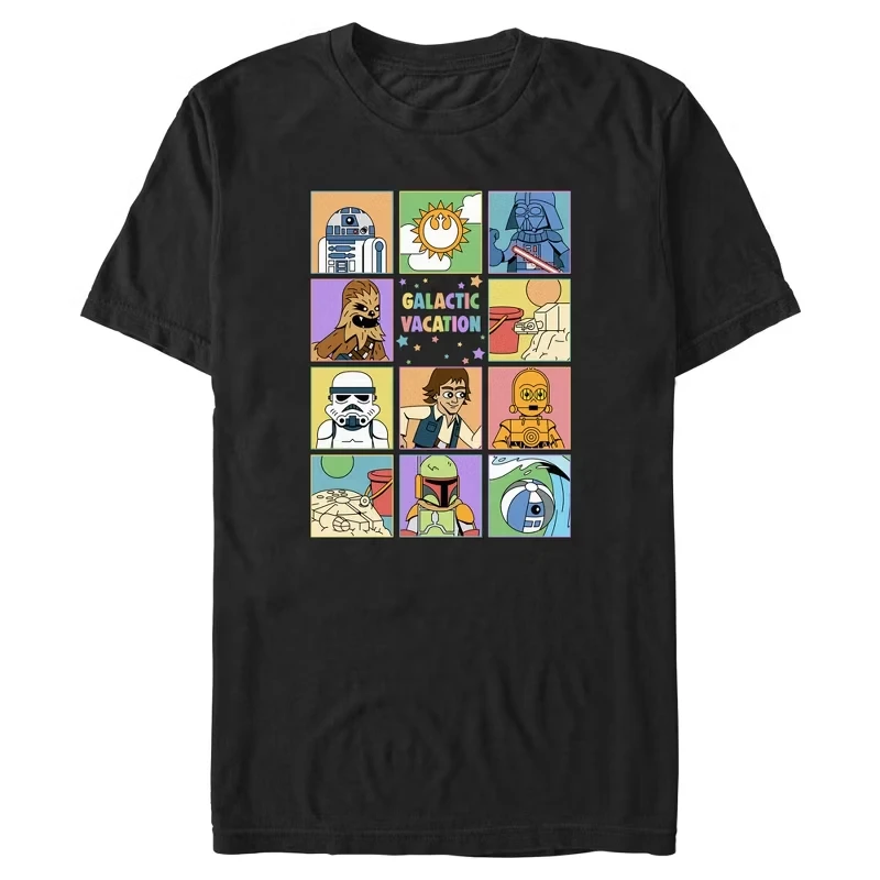 

Star Wars Peripheral Printed Pure Cotton Short Sleeved Unisex Summer Loose Sports Daily Commuting Round Neck T-shirt