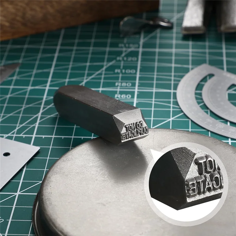 Ferramenta de perfuração de aço PORK selos de metal de 1/16 polegadas para chave para chave não duplicar carimbo artesanato de couro