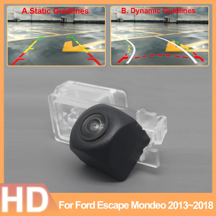 

140 Degree AHD 1280x720P Rear View Waterproof High quality RCA Camera For Ford Escape Mondeo 2013~2016 2017 2018 Night Vision