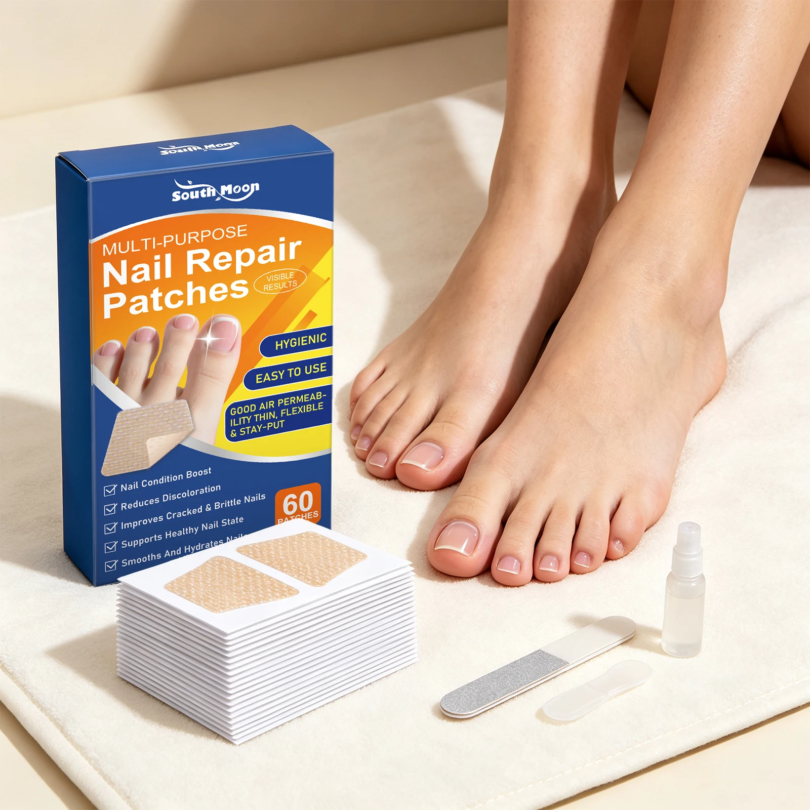 Nail Repair Patch Nail Brittle Crack Repair Alleviate Yellow Toenail Condition Nail Ingrown Correction Smooth Rough Nail Surface