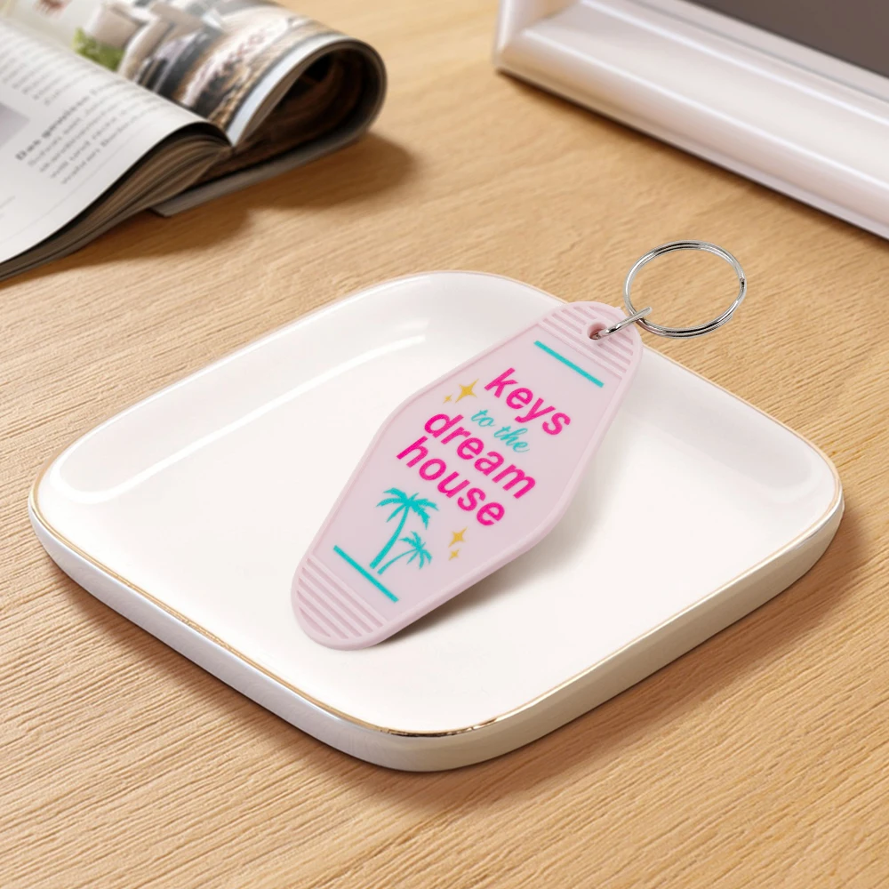 لطيف إقتباس مفاتيح إلى بيت الأحلام المفاتيح دمية مستوحاة موتيل كيرينغ الرجعية الوردي مفتاح العلامة المشجعين جمع اكسسوارات شخصية