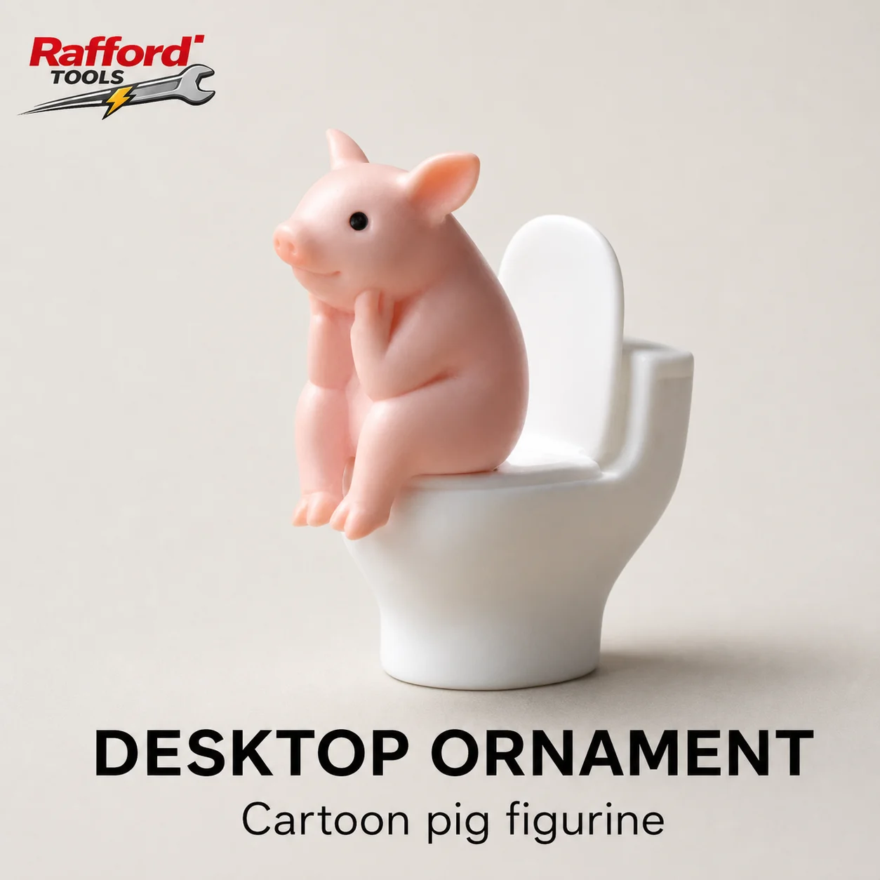 Cartoon Pig Sitting on Toilet Figurine Pink Plastic Miniature Animal Desktop Ornament for Home Office Shelf Room Decoration