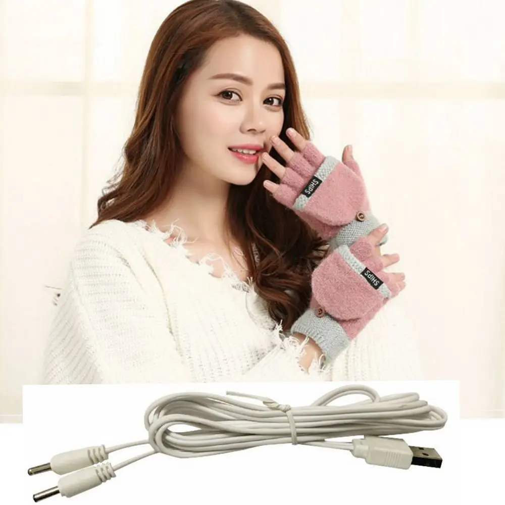 Warmer Heated Gloves Thermal Winter Mittens Electric Heating Gloves Full&Half Finger USB Heated