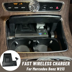 Plug and Play wireless charger for Mercedes Benz W213 E-Class E200 E300 E260 2022 Phone Holder Mobile fast charge interior
