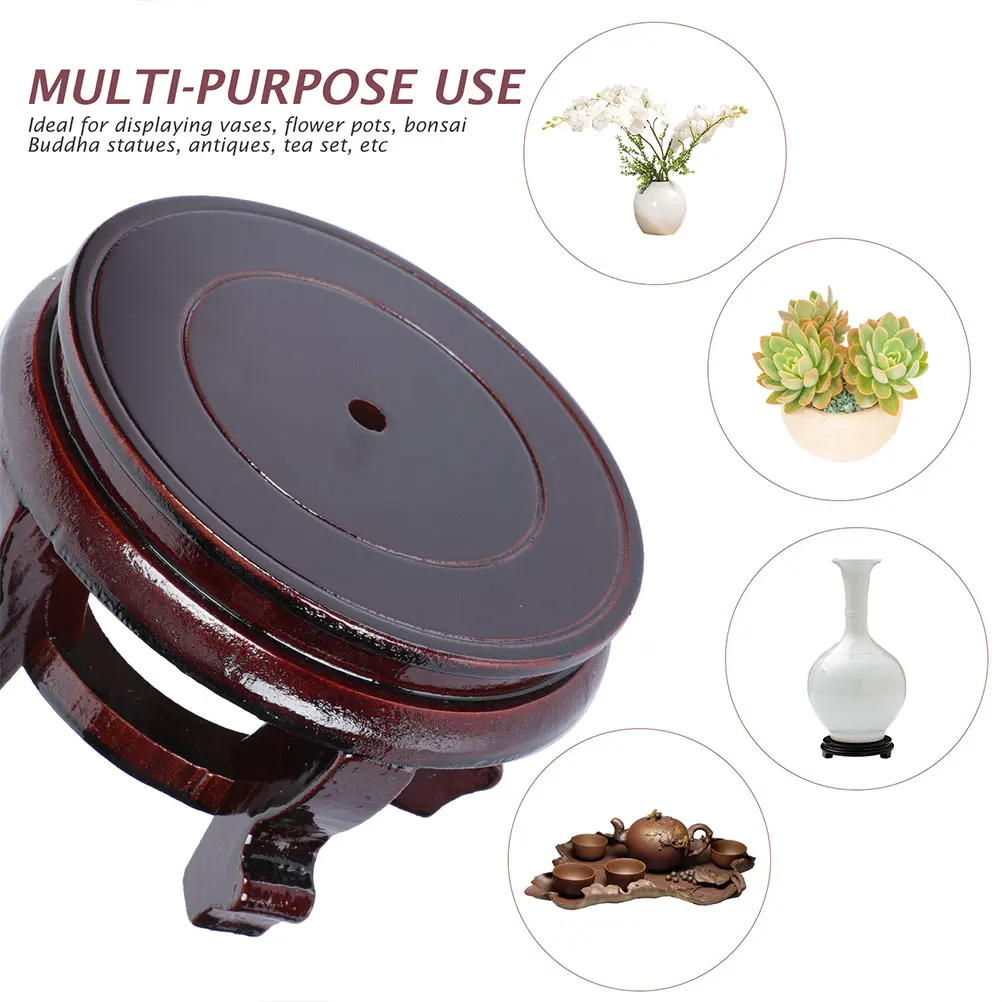 

Wooden Base Bracket for Flowerpot Vase Stand Jar Rack Home Decor Plant Pots Ornament Holder Desktop Stand Storage Garden