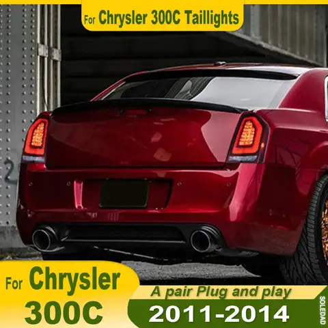크라이슬러 300C 테일 라이트 2011 2012 2013 2014 테일 램프 LED DRL 신호등 브레이크 후진등 자동차 액세서리 한 쌍