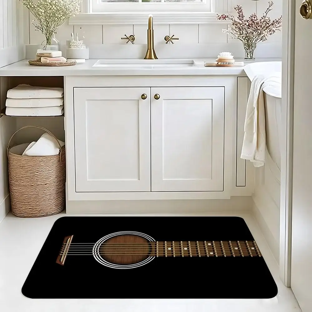 Art A-AcousticS GuitarS Floor Mat carpet diatom mud bathroom quick-drying absorbent floor mat household bathroom