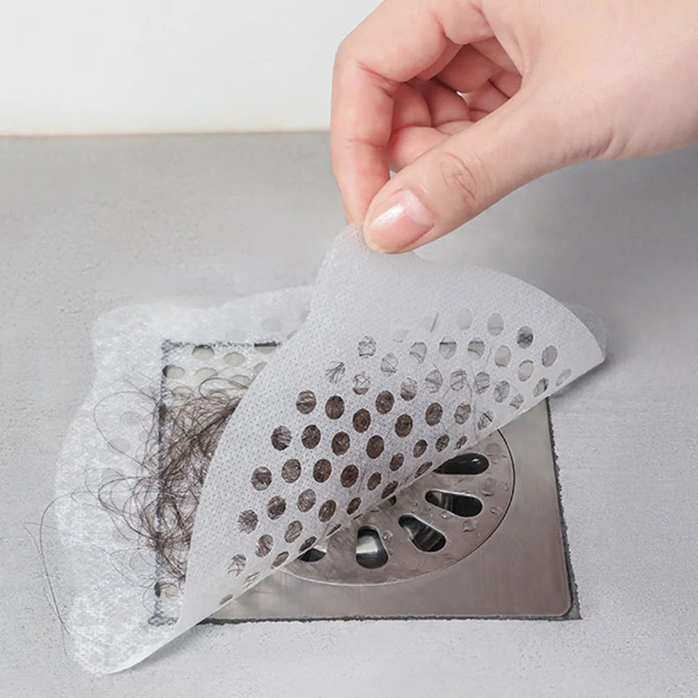 

30Pcs Floor Drain Filtering Screen Strong Surface Adhesion for Multiple Uses in Home White Floor Drain Stickers