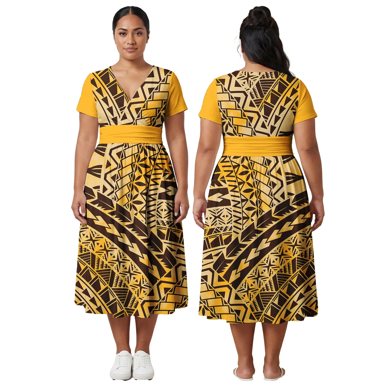 

Popular Outfit Custom Women Fashion Dress Hawaiian Dresses Polynesian Island Casual Clothes Samoan Classic Lady Midi Skirts Tapa