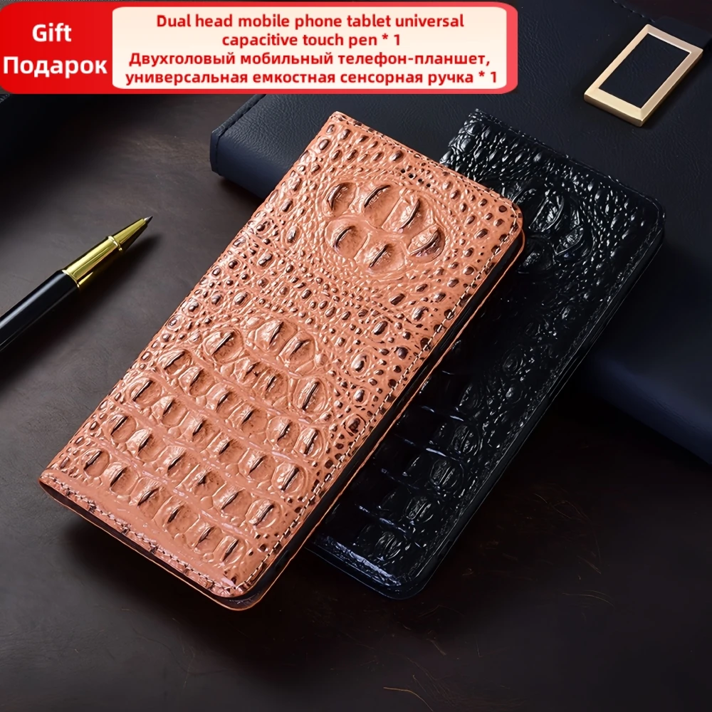 

Crocodile Claw Genuine Leather Magnetic Flip Phone Case For OPPO Find X8 X7 X6 X5 X4 X3 X2 X Pro Lite Neo Ultra Wallet Cover