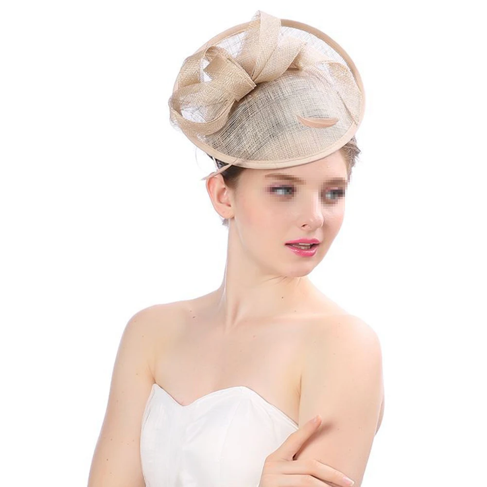 

Elegant Cambric Bridal Hat Stylish Headwear For Women Lightweight Linen Hair Clip Banquet Headdress Wedding Spring Autumn Winter