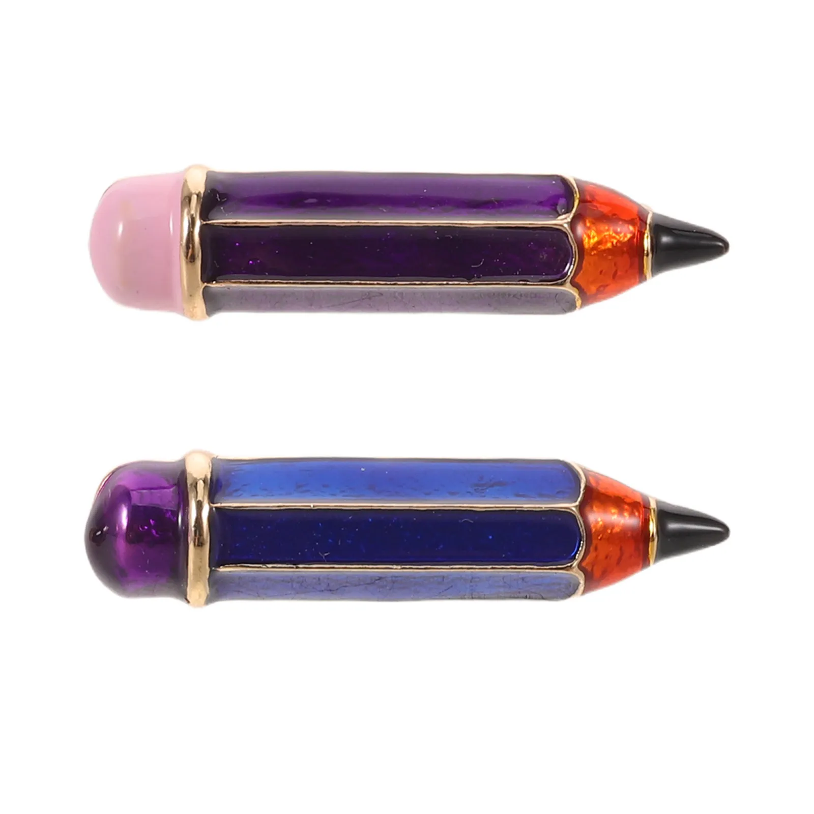 2Pcs Teacher Brooches Enamel Pencil Lapel Pins Alloy Back to School Accessories Teacher Appreciation Pins for Jackets Shirts