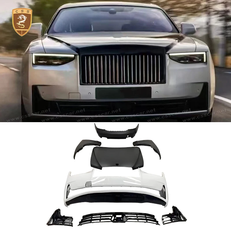 A Pair Car LED Headlamp For Rolls-Royce Ghost Olt To New 2025 Dry Carbon Fiber Front Bumper Guard FRP Side Fender Engine Hood