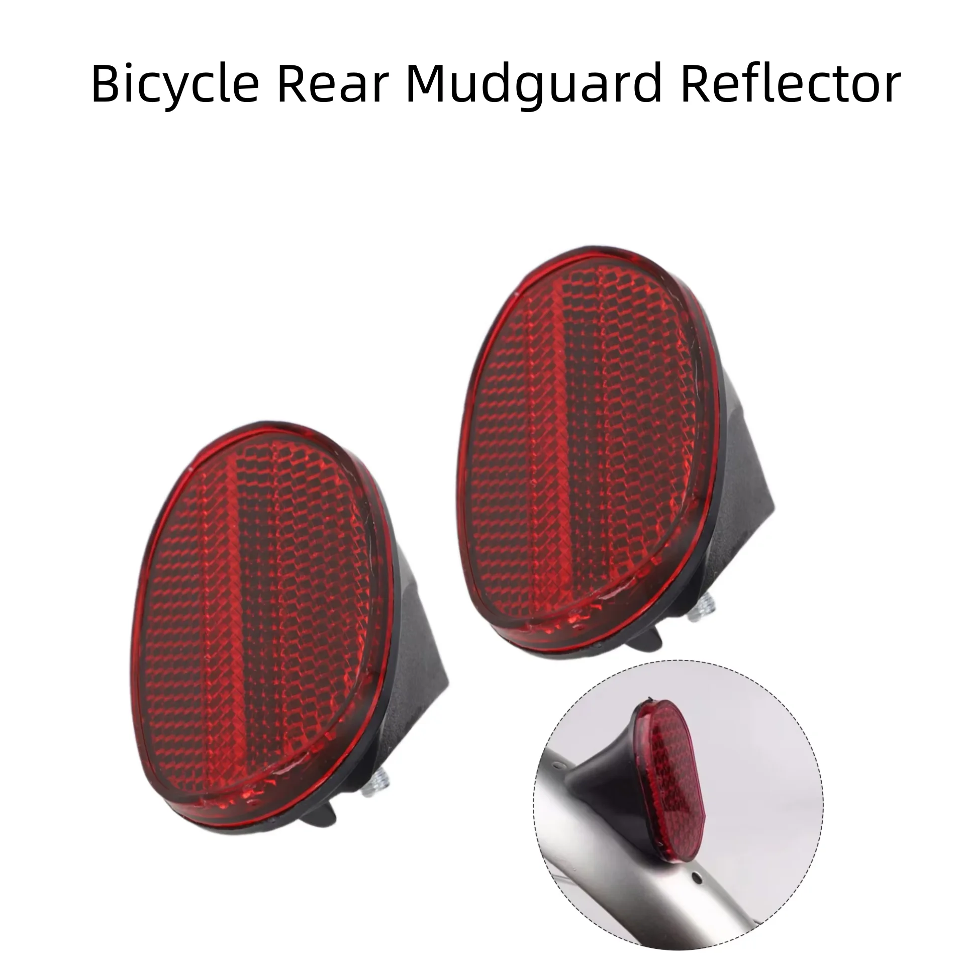 2Pc Bicycles Oval Rear Mudguard/ Reflector Bike Oval Rear/ Fenders Reflector Bicycles/ Safety Reflector Parts