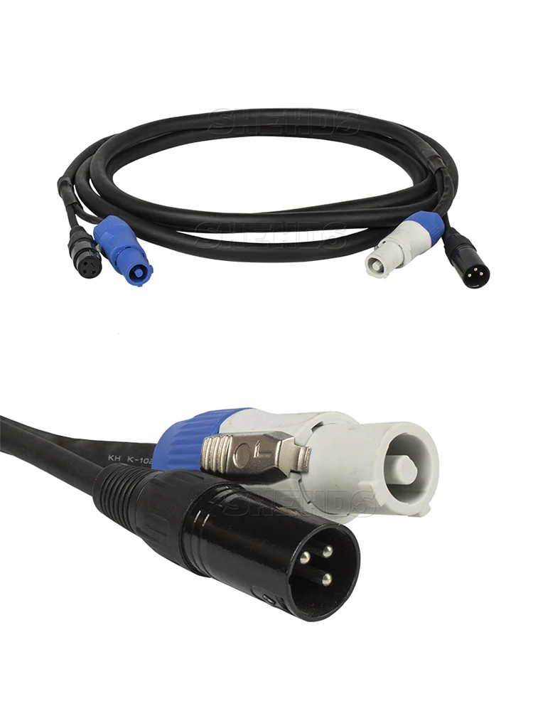 3 Meter/2 Meter Lengte Combinatie Powercon Plug DMX Kabel Power Line Verlichting Accessoires Voor Podium Bruiloft DJ Disco SHEHDS - afbeelding 2