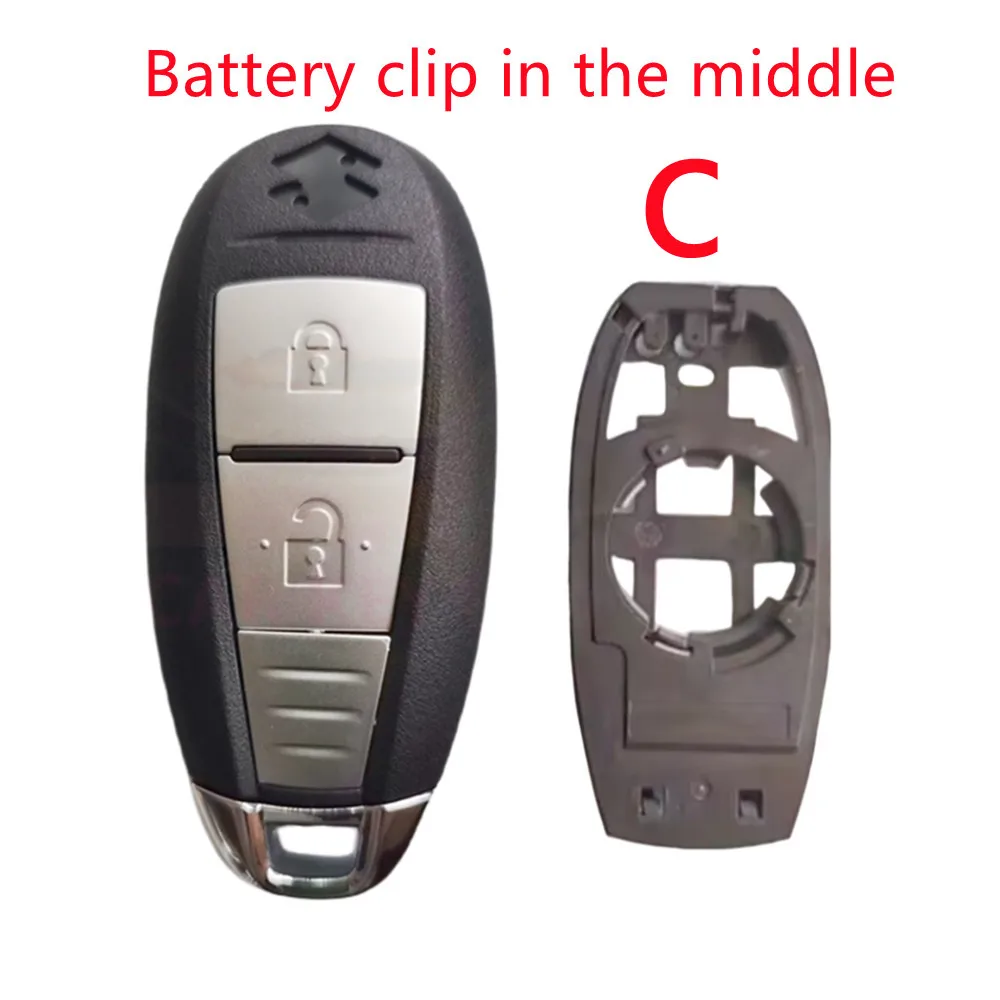 2 Buttons Smart Card Key Shell for Suzuki Vita Xiaotu Fengyu Car Remote Control Key Replacement Shell with Emergency Key Blade