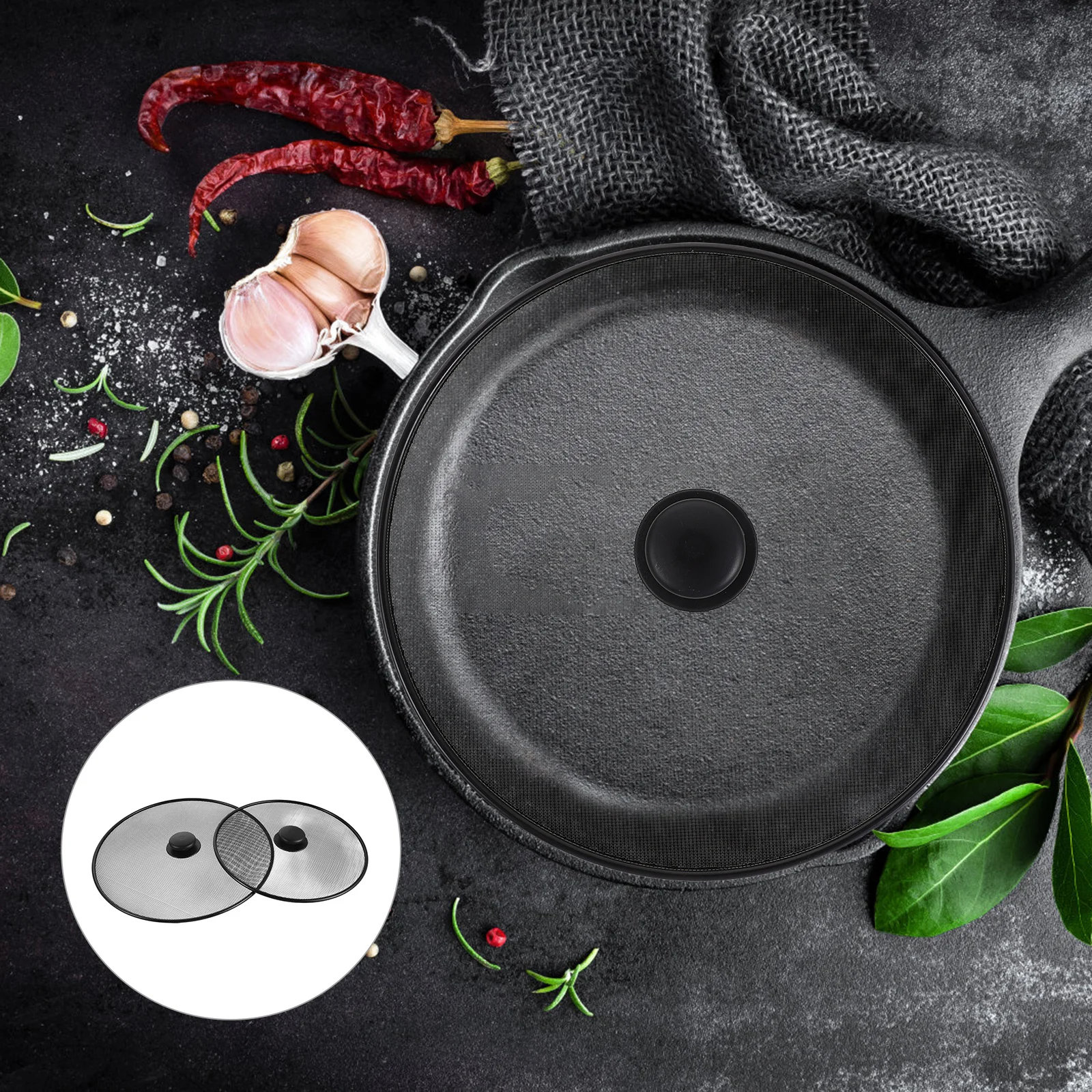 

2pcs Stainless Steel Splatter Screen 29Cm 25Cm Mesh Oil Guard For Frying Pan Skillet Air Fryer Cooking Grease Splatter Guard