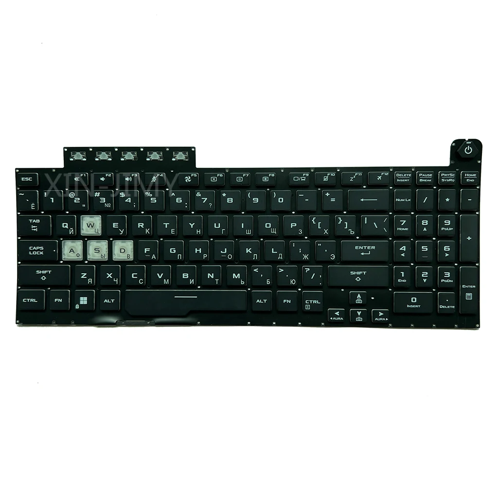 Imagem -03 - Teclado Retroiluminado Rgb para Jogos Asus Tuf Fx506 Fa506q Fx506h Fx506li Fx506lh Fx506lh Fx506lh F17 Fx706 Fa706 Fx706li Russo