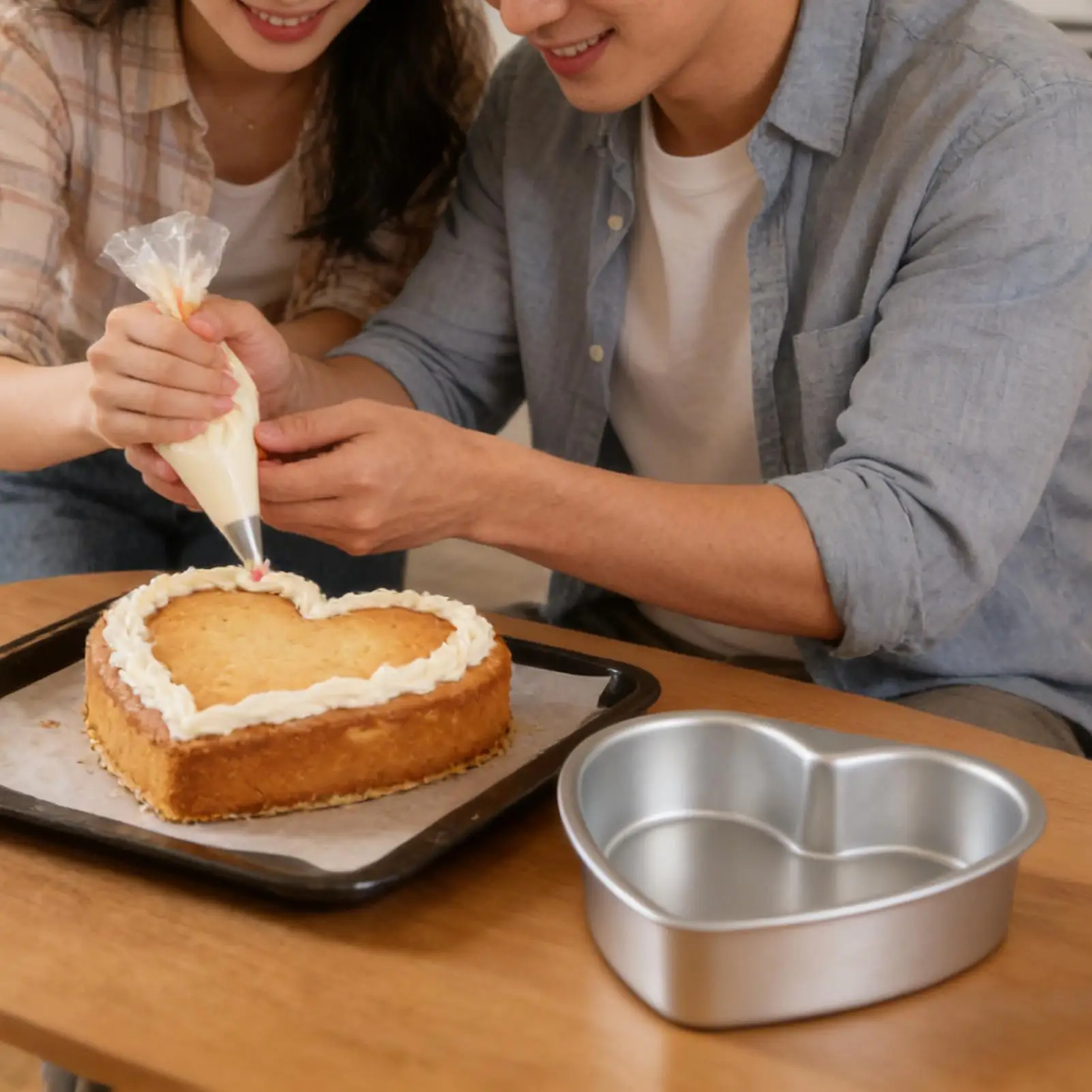 Baking Pan Heart Easy Release Kitchen Tools Loaf Baking Pans Cake Mold for Cheesecake Muffin Dessert Valentines Wedding Birthday