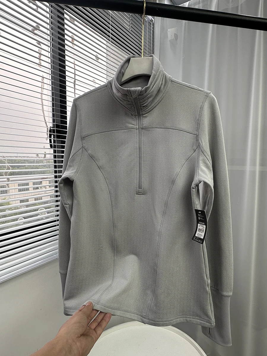 

Весенне-осенняя женская тонкая теплая дышащая кофта для бега и фитнеса с воротником-стойкой на молнии, с длинным рукавом, для тренировок на открытом воздухе