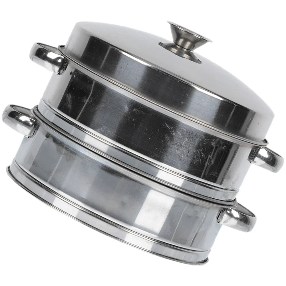 

Multi-purpose Steamer Practical with Cover Multifunction Stainless Steel Basket Kitchen Hotel Canteen