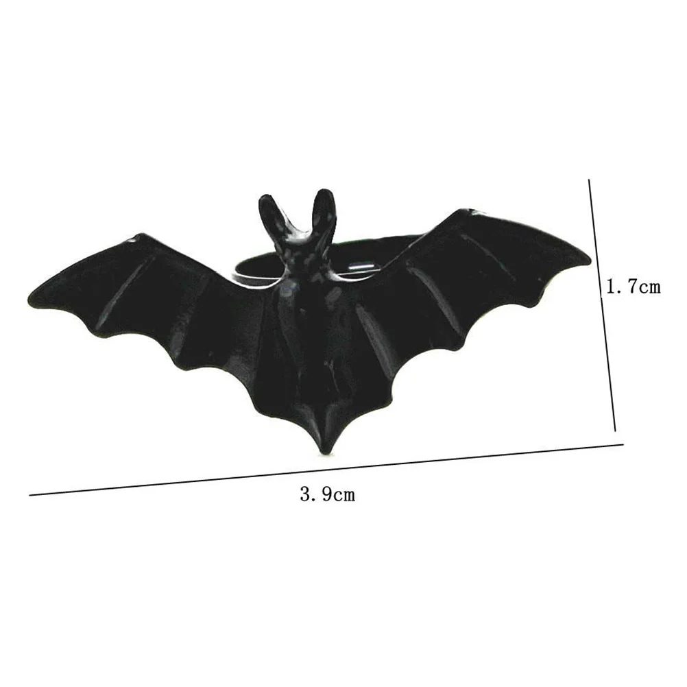 3 pcs Rings Black Plastic Halloween Bat Rings For Party Favors Decor Kids Adults Halloween Party Accessory Costume Accessory
