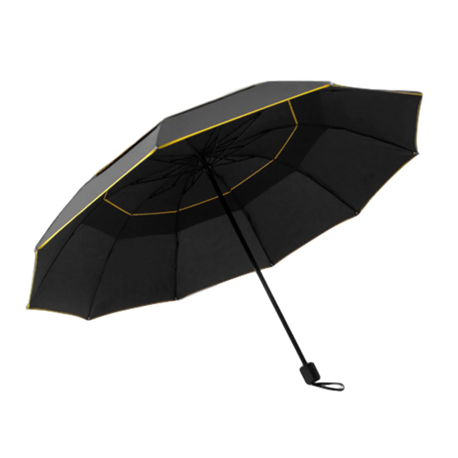 Oversized And Ultra-thin Golf Umbrella Double Canopy Windproof Rain And Rain Dual-purpose Folding Umbrella With Umbrella Cove