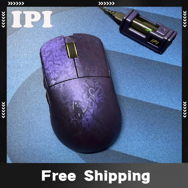 NIEUWE IPI Qi Pro Koolstofvezel Muis Paw3950 Draadloze Gaming Muis 8 KHz Polling Rate Drie Modus Gaming Muizen Gamer Nordic52840 Geschenken