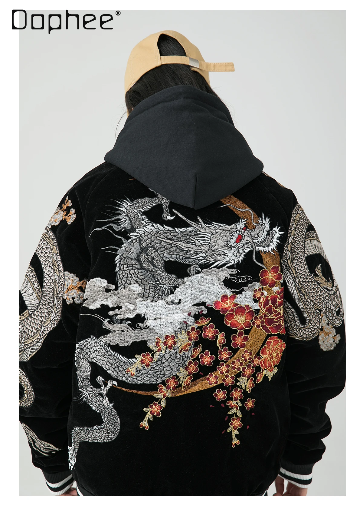 

2024 Winter Embroidered Dragon Baseball Uniform Coats Trendy Spring and Autumn Men and Women Heavy Yokosuka Chinese Style Coat
