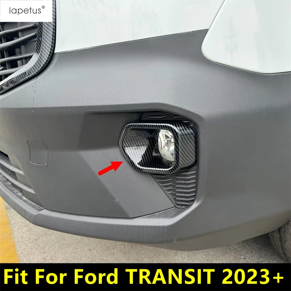 

For Ford TRANSIT 2023 2024 2025 Accessories Front Bumper Fog Lights Lamps Frame Cover Trim ABS Chrome / Carbon Fiber Exterior
