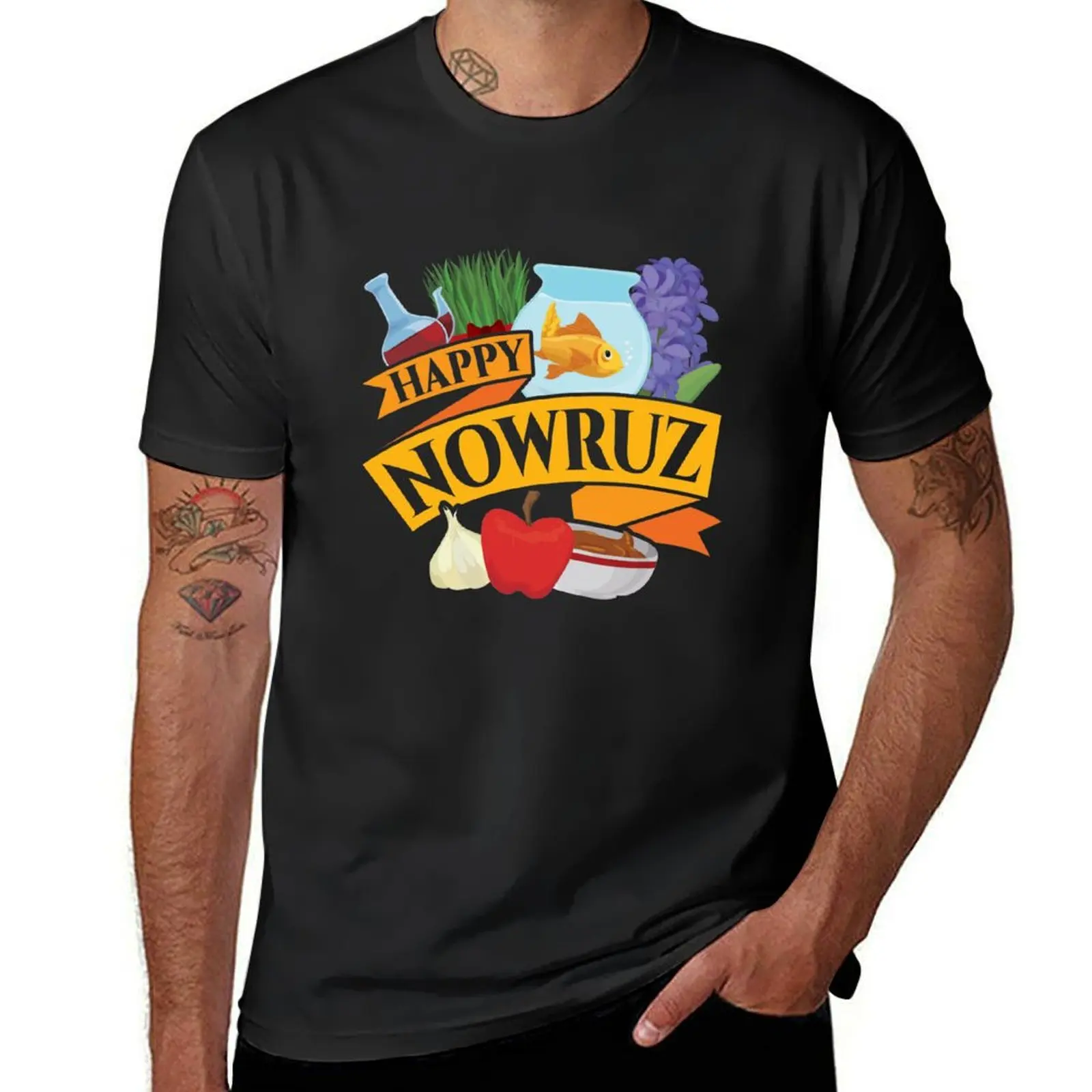 Happy Nowruz Persian New Year T-Shirt plain kawaii clothes customs design your own Men's t-shirts