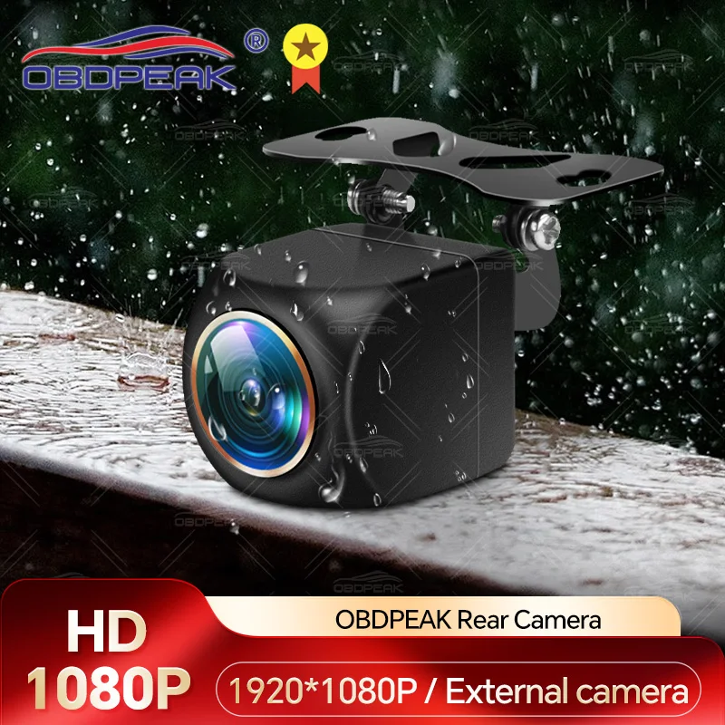 Car Rear View Camera 170° Fisheye Golden Lens AHD 1920x1080P Full HD Night Vision Vehicle Reversing For OBDPEAK Dash cam