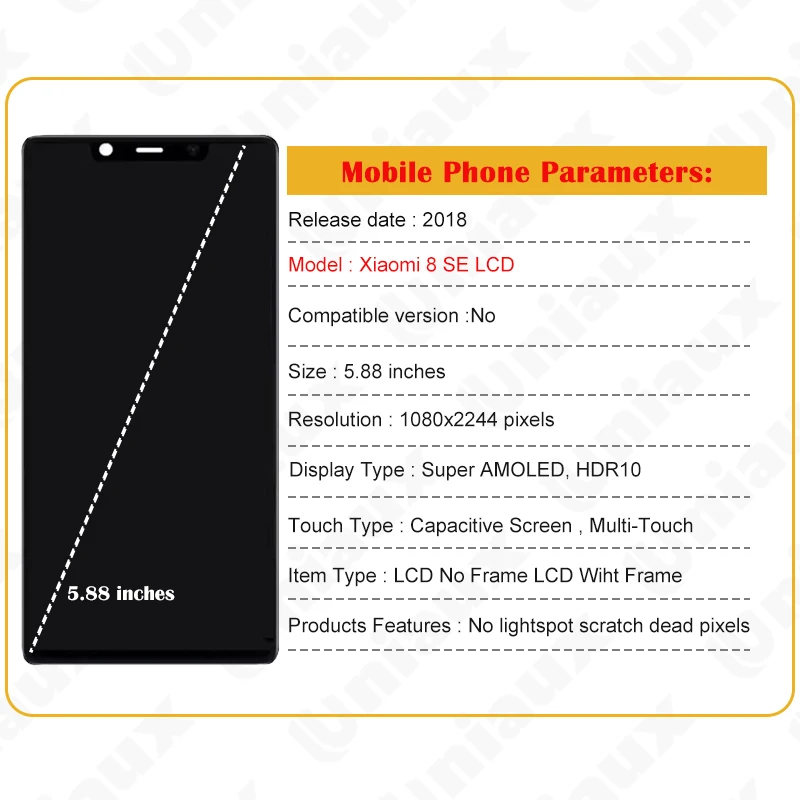 OLED For Xiaomi Mi 8 SE LCD Display Touch Screen Digitizer Assembly For Mi 8 SE Mi8 SE MI8SE LCD Display