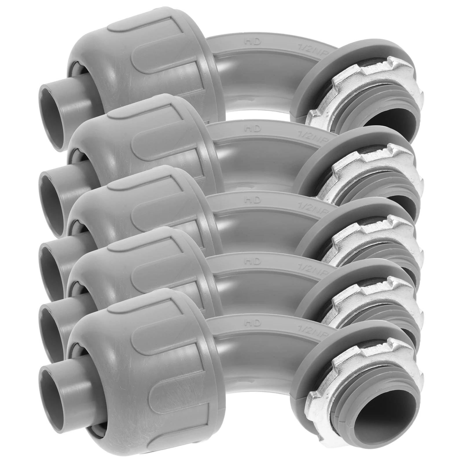 

5pcs 1/2 Inch Electrical Conduit Angle Fitting Liquid Tight Connector Waterproof Bend For Bathroom Kitchen Marine Equipment 90